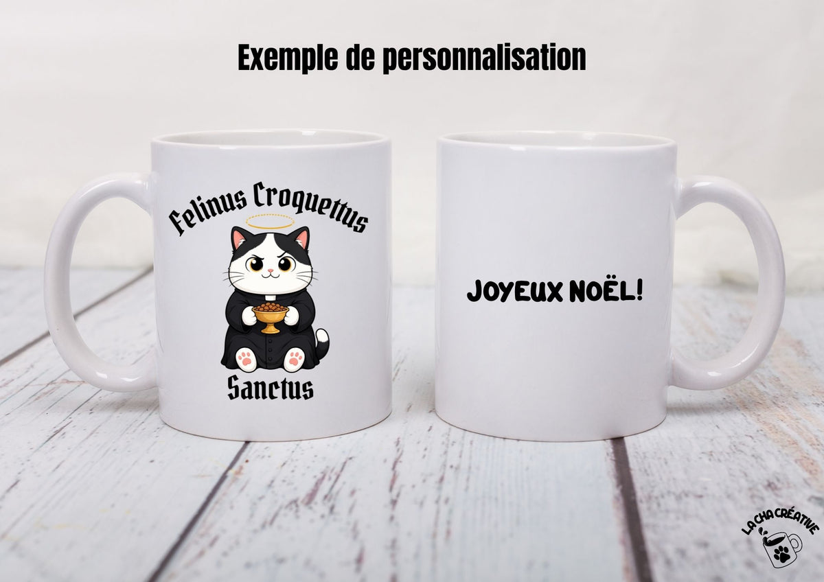 Tasse personnalisée Felinus Croquettus Sanctus