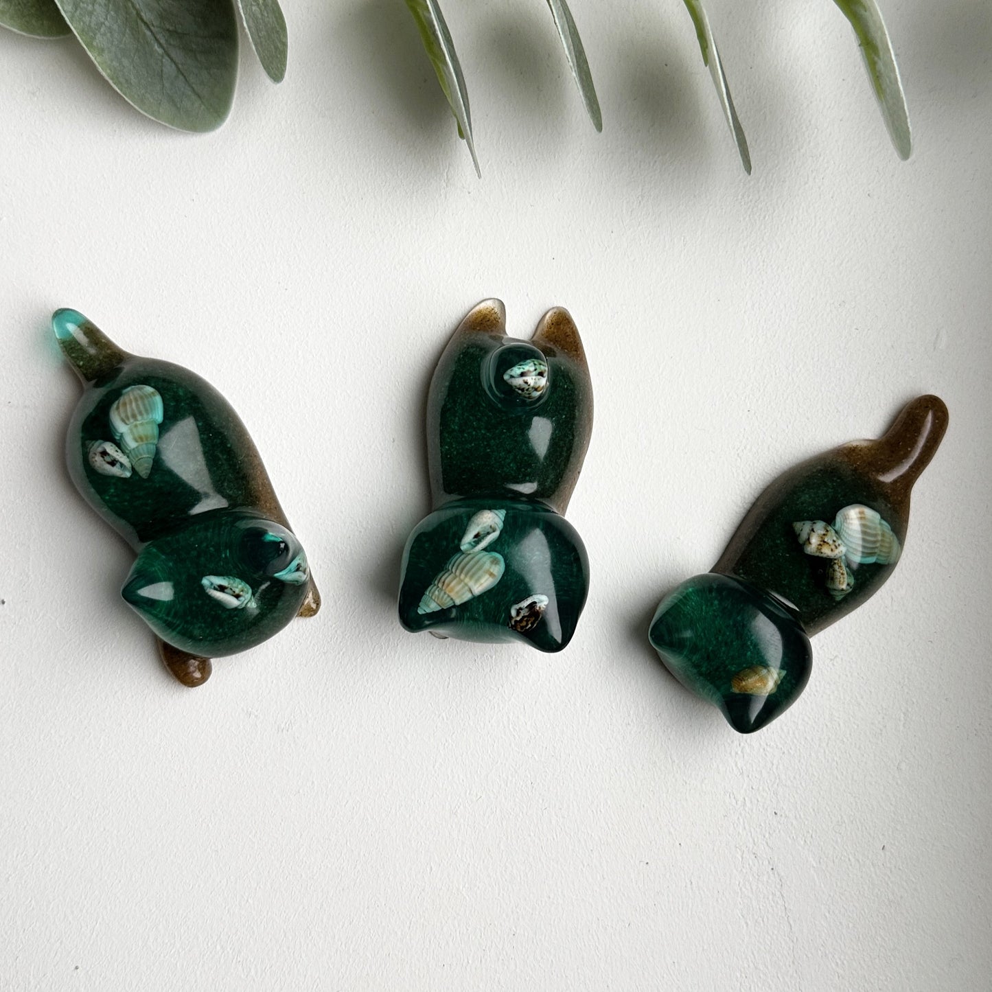 Figurines Chats en Résine Époxy Plage Océan