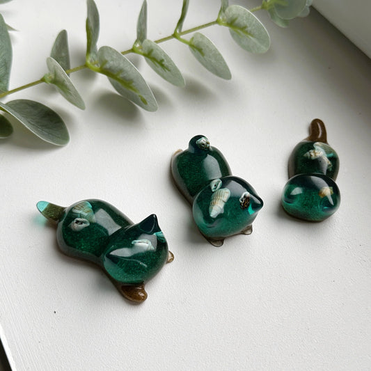 Figurines Chats en Résine Époxy Plage Océan