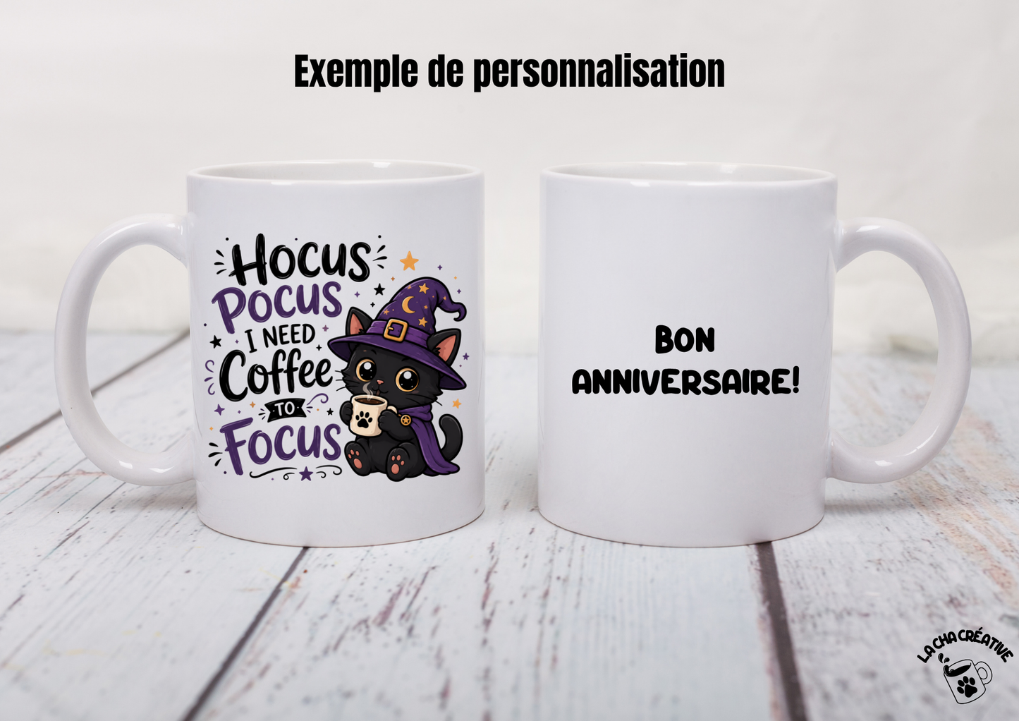 Tasse personnalisée I Need Coffee to Focus - Version 1