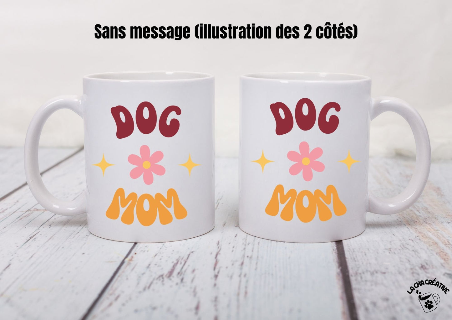 Mug personnalisé Dog Mom Power Flower