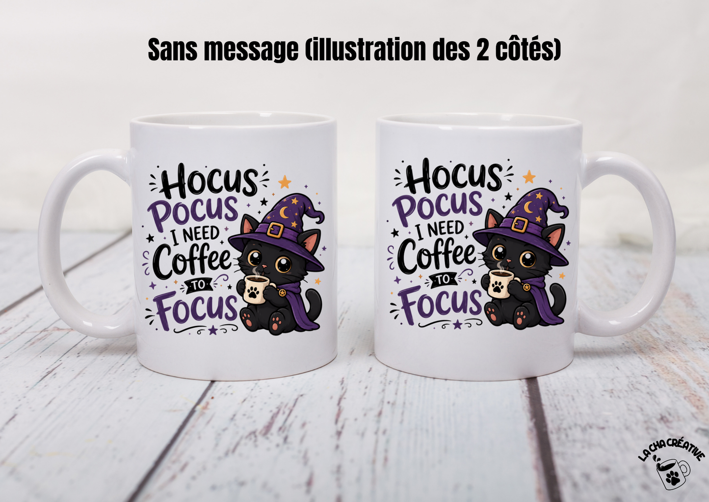 Tasse personnalisée I Need Coffee to Focus - Version 1