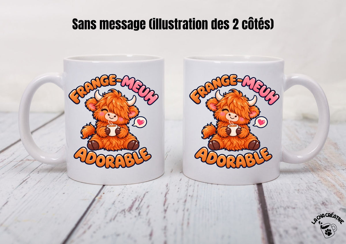 Tasse personnalisée Frange-Meuh Adorable – Vache Highland