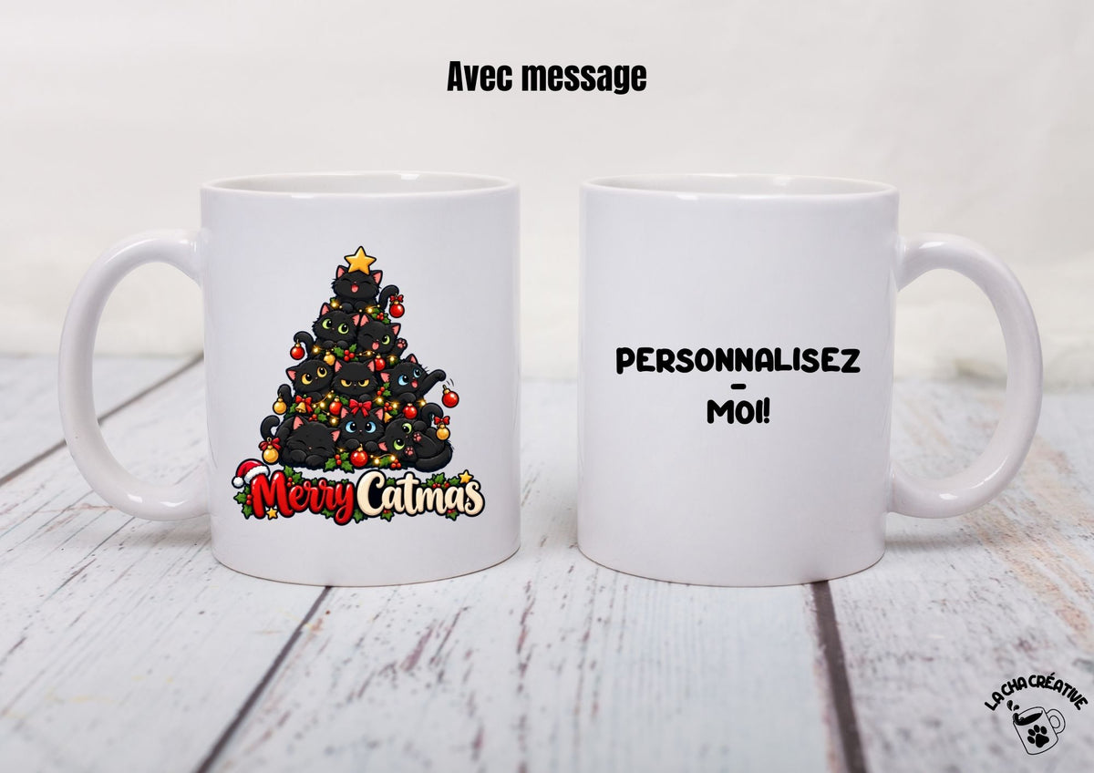 Tasse personnalisée Merry Catmas