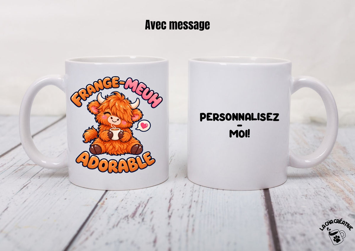 Tasse personnalisée Frange-Meuh Adorable – Vache Highland