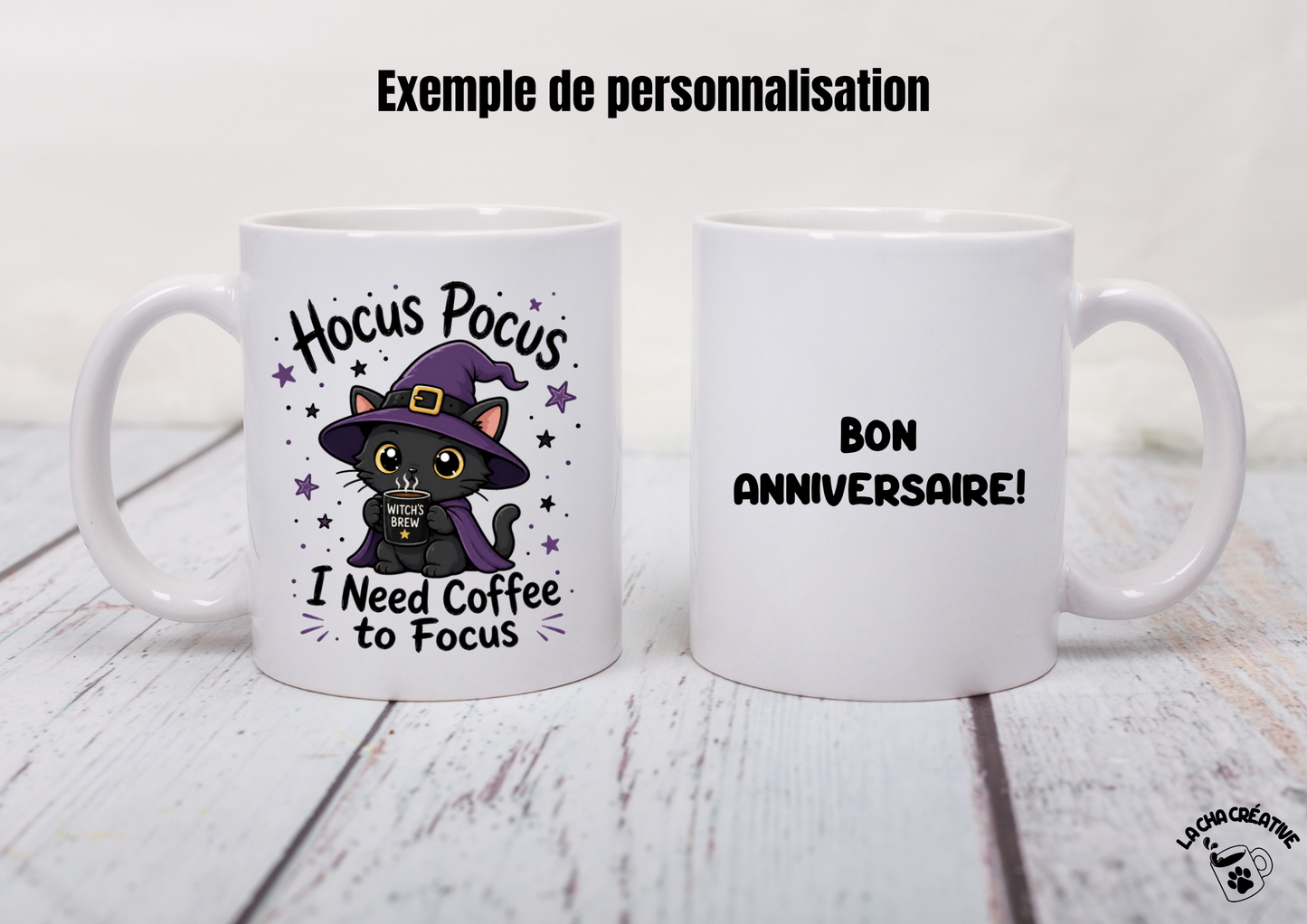 Tasse personnalisée I Need Coffee to Focus - Version 2
