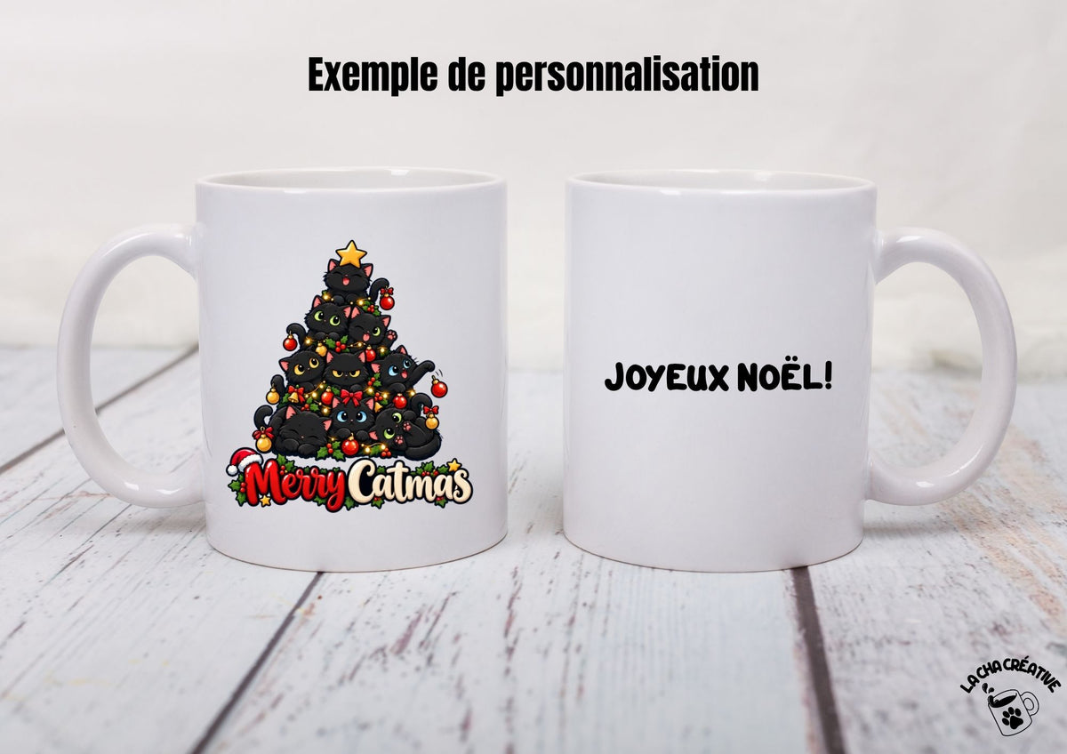 Tasse personnalisée Merry Catmas