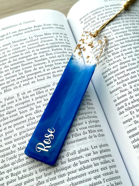 Marque-page personnalisé en résine époxy Bleu