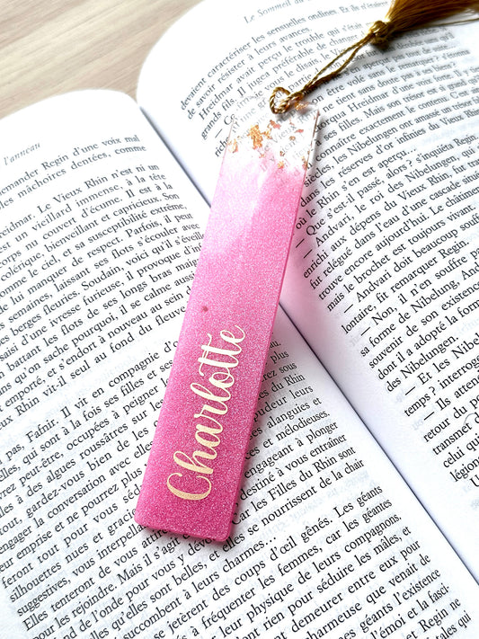 Marque-page personnalisé en résine époxy Rose