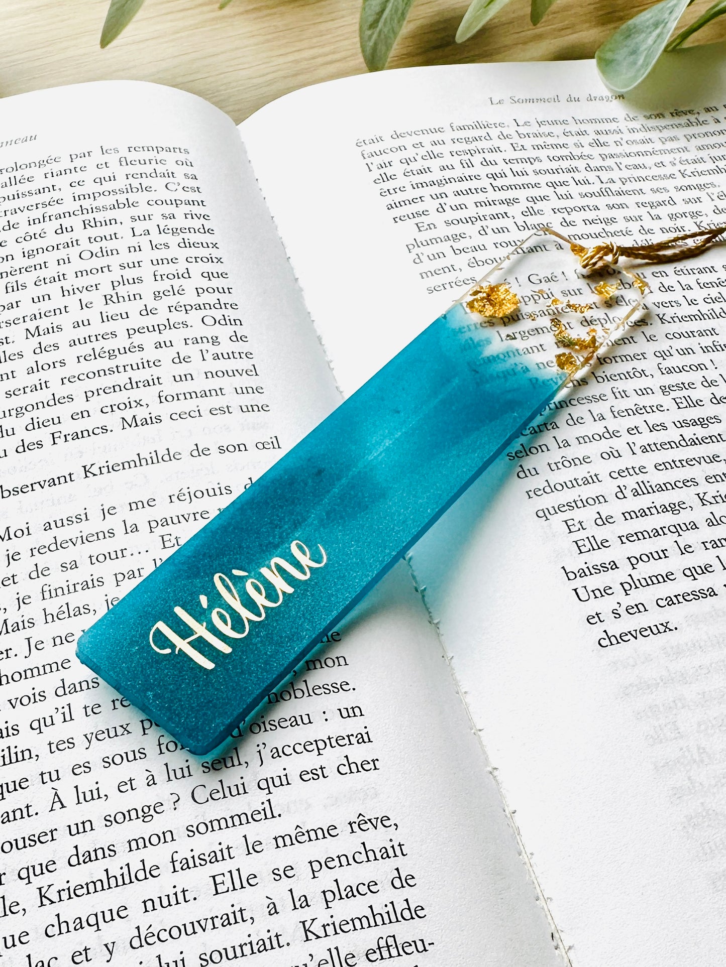 Marque-page personnalisé en résine époxy Turquoise