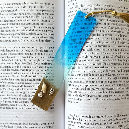 Marque-page personnalisé en résine époxy Plage