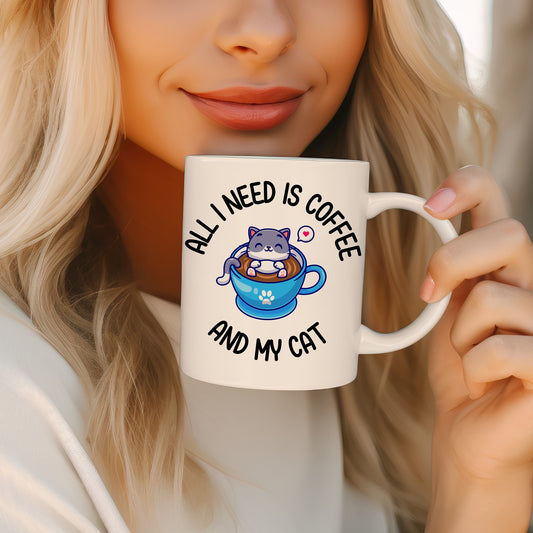 Tasse personnalisée All I need is Coffee and My Cat