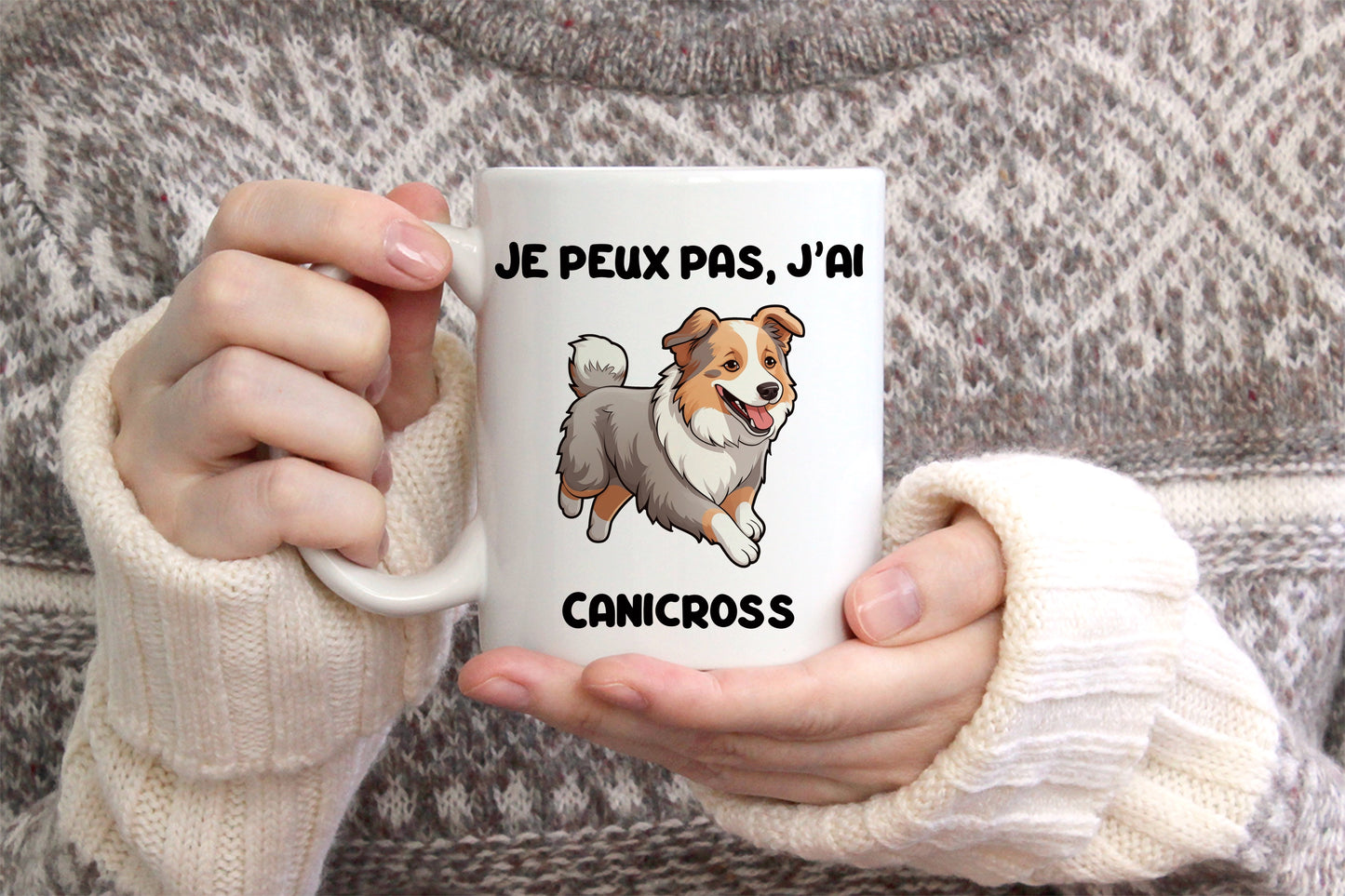 Tasse personnalisée Je peux pas J'ai Canicross Race de chien