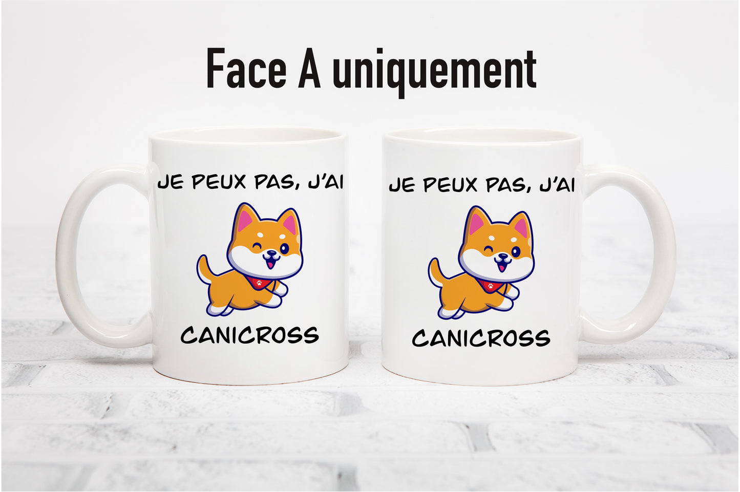 Tasse personnalisée Je peux pas, J'ai Canicross