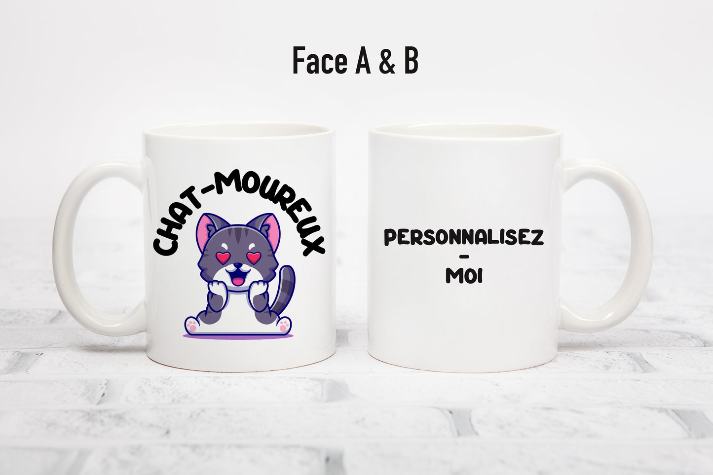 Tasse personnalisée Chat-moureux