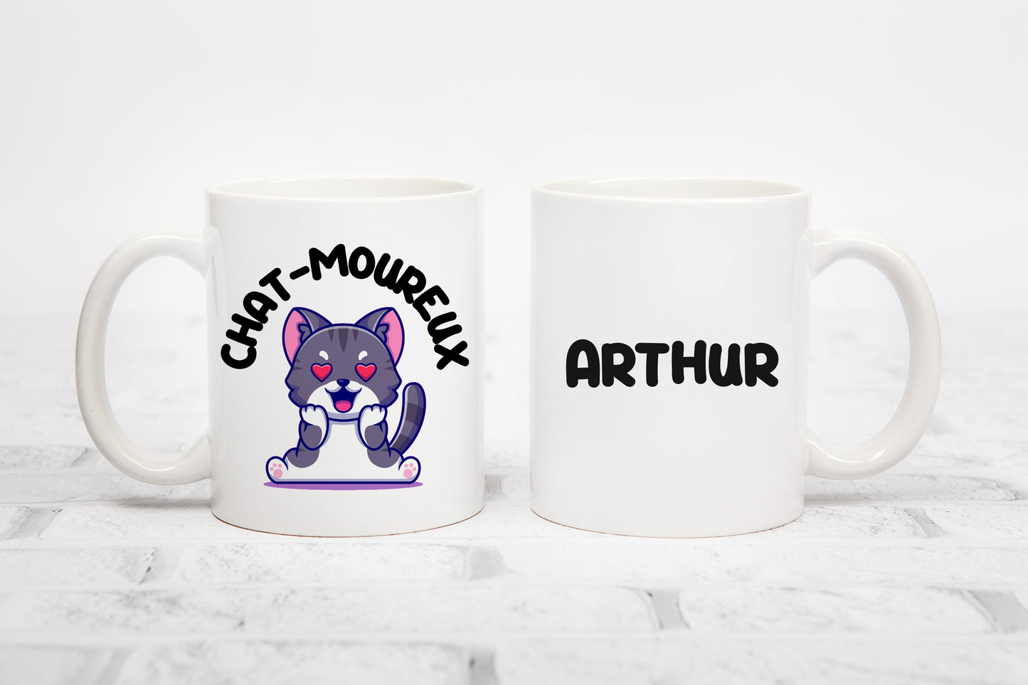 Tasse personnalisée Chat-moureux