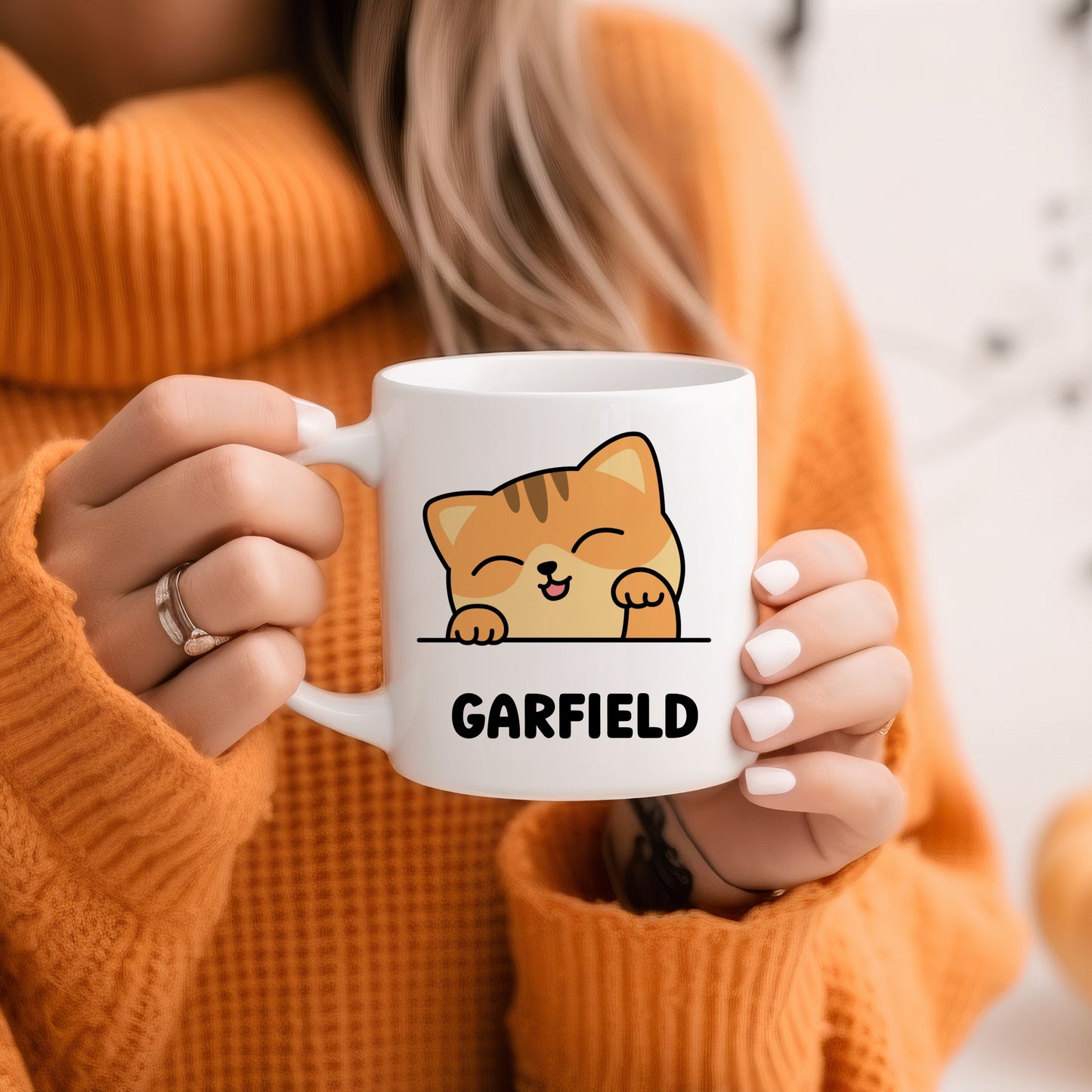 Tasse personnalisée avec prénom Chat roux