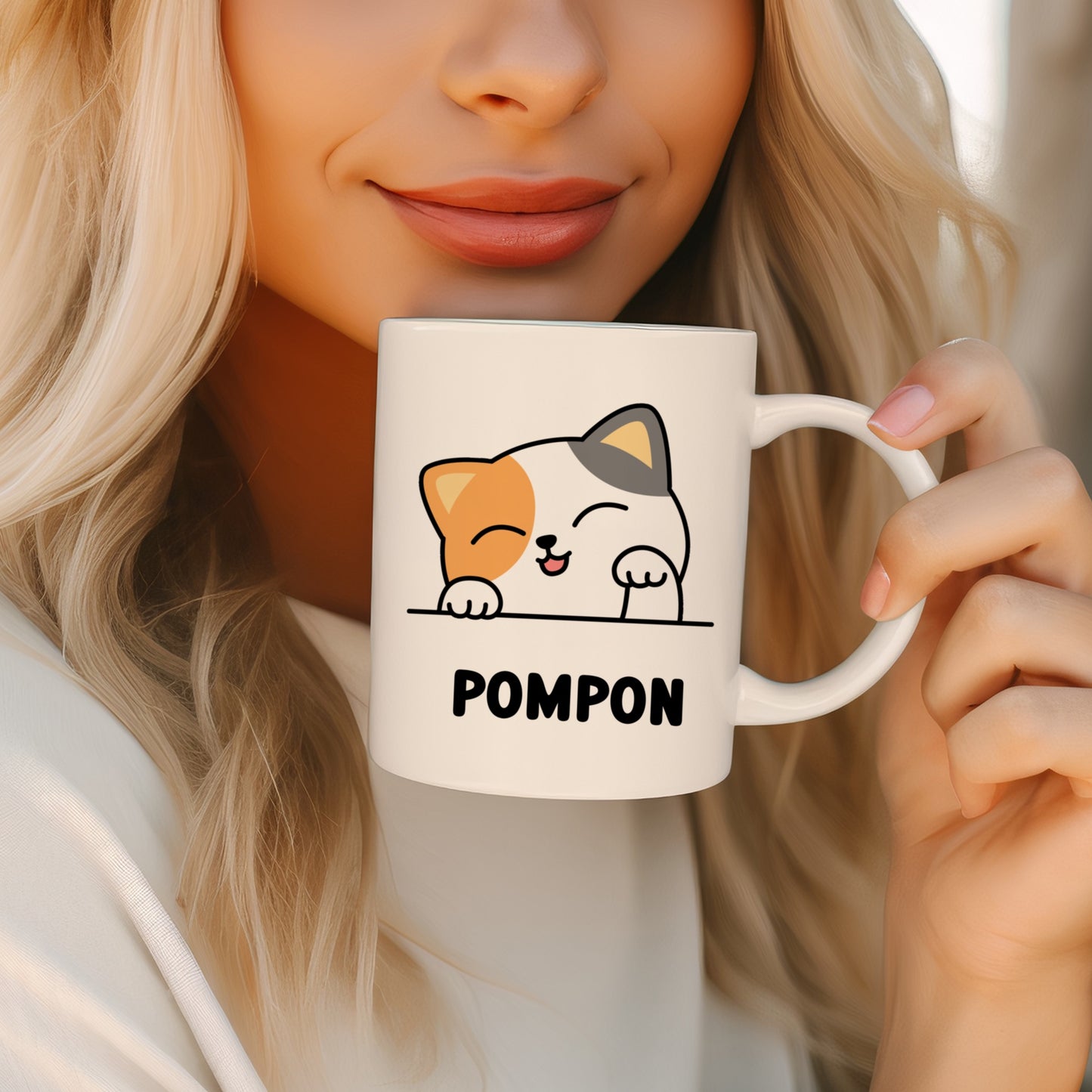 Tasse personnalisée avec prénom Chat tricolore