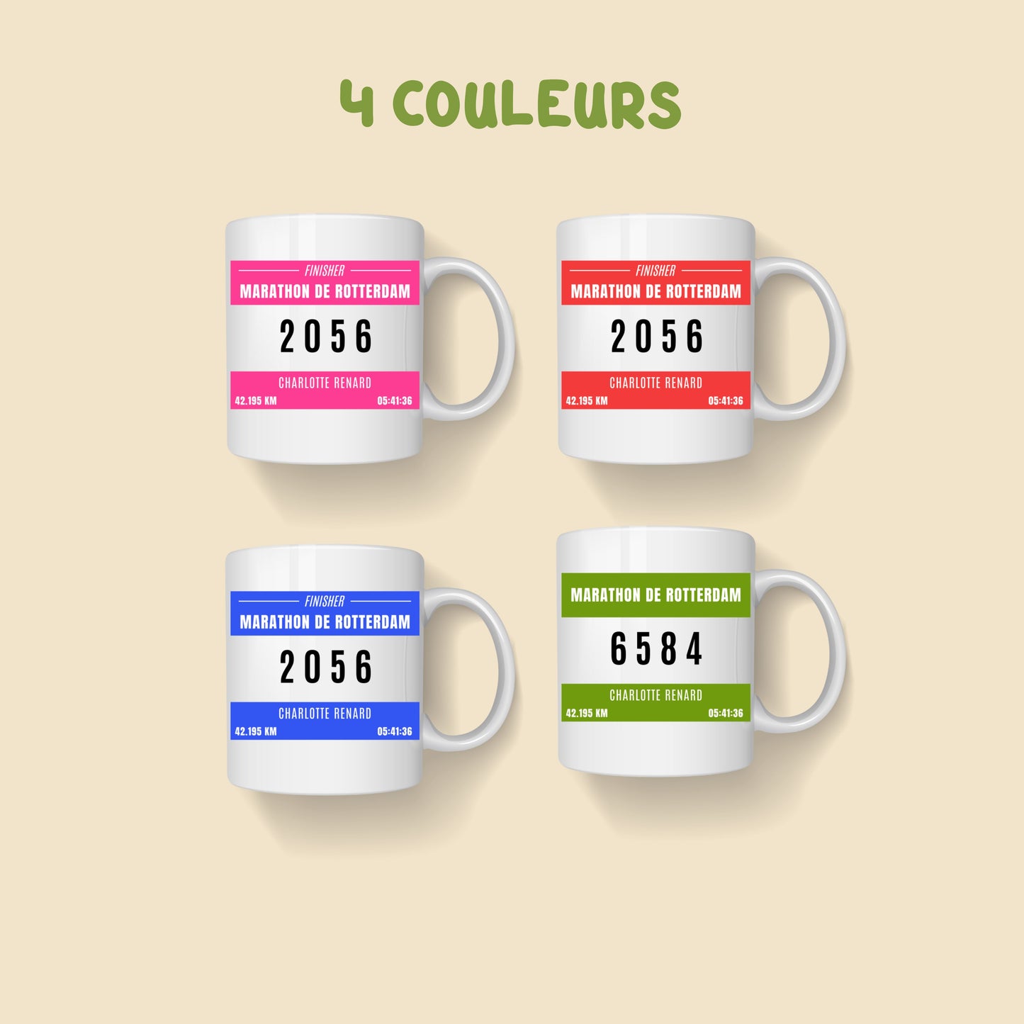 Tasse personnalisée Course Dossard