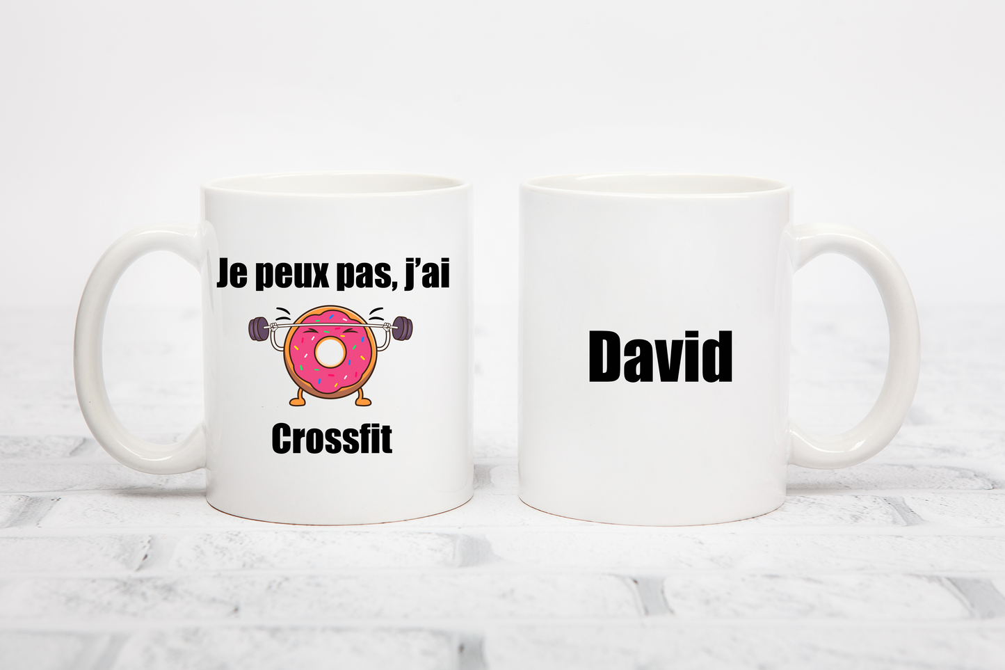 Tasse personnalisée Je peux pas, j'ai Crossfit