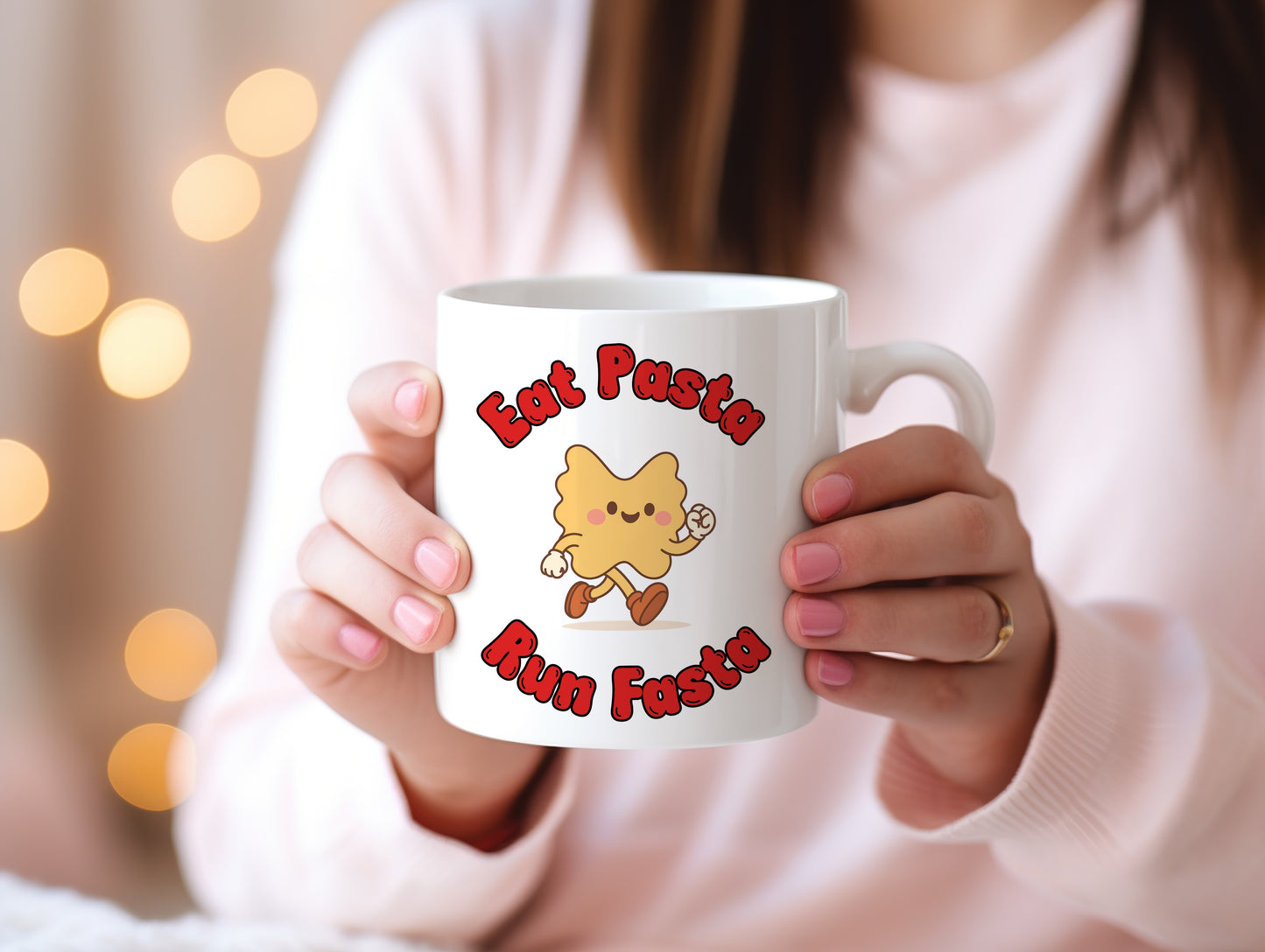 Tasse personnalisée Eat Pasta Run Fasta