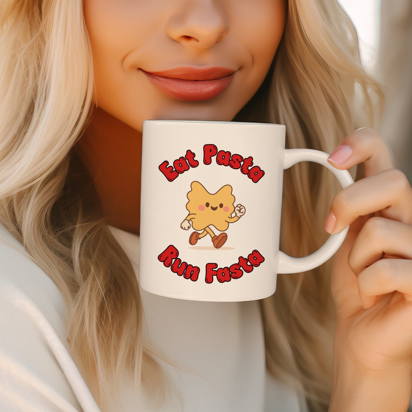 Tasse personnalisée Eat Pasta Run Fasta