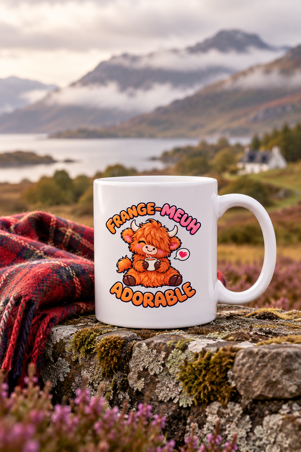Tasse personnalisée Frange-Meuh Adorable – Vache Highland