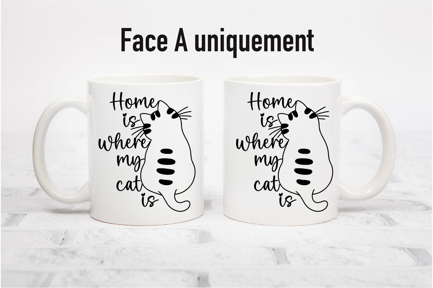 Tasse personnalisée Home is where my cat is