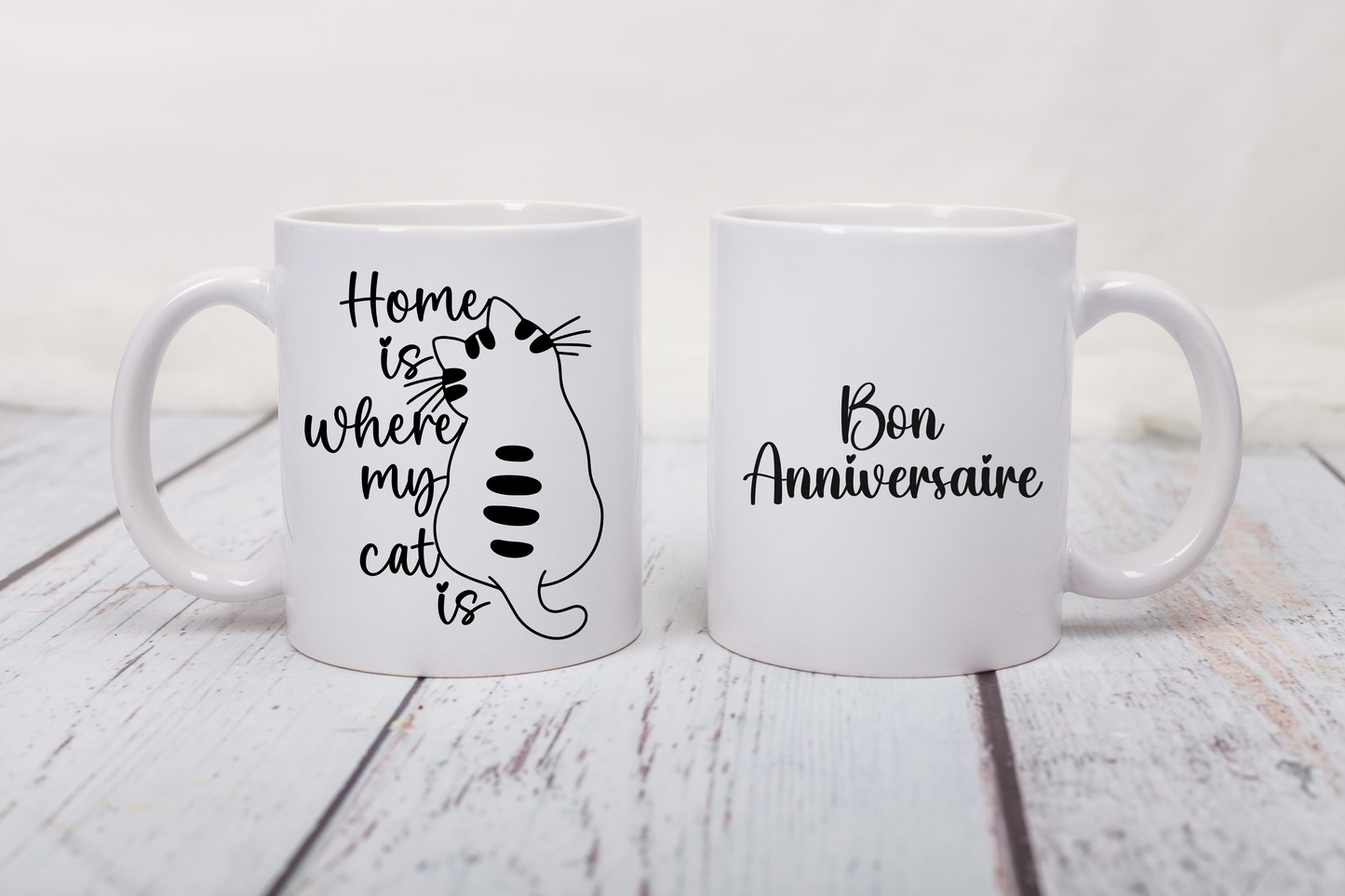 Tasse personnalisée Home is where my cat is