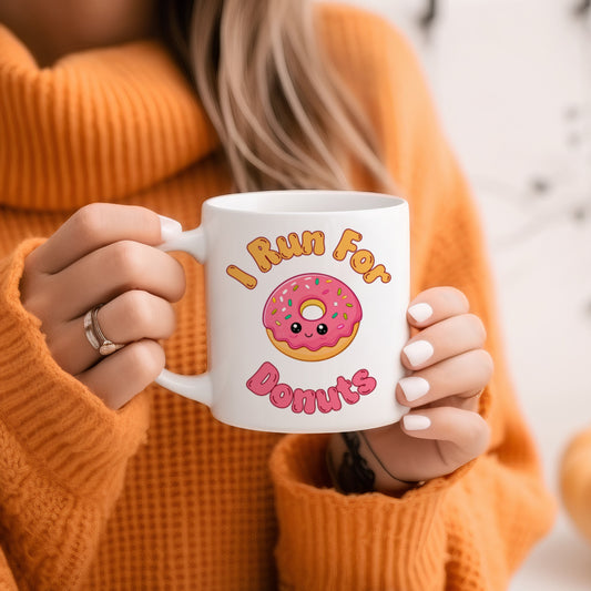 Tasse personnalisée I Run for Donuts