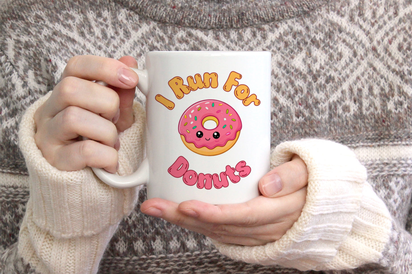 Tasse personnalisée I Run for Donuts