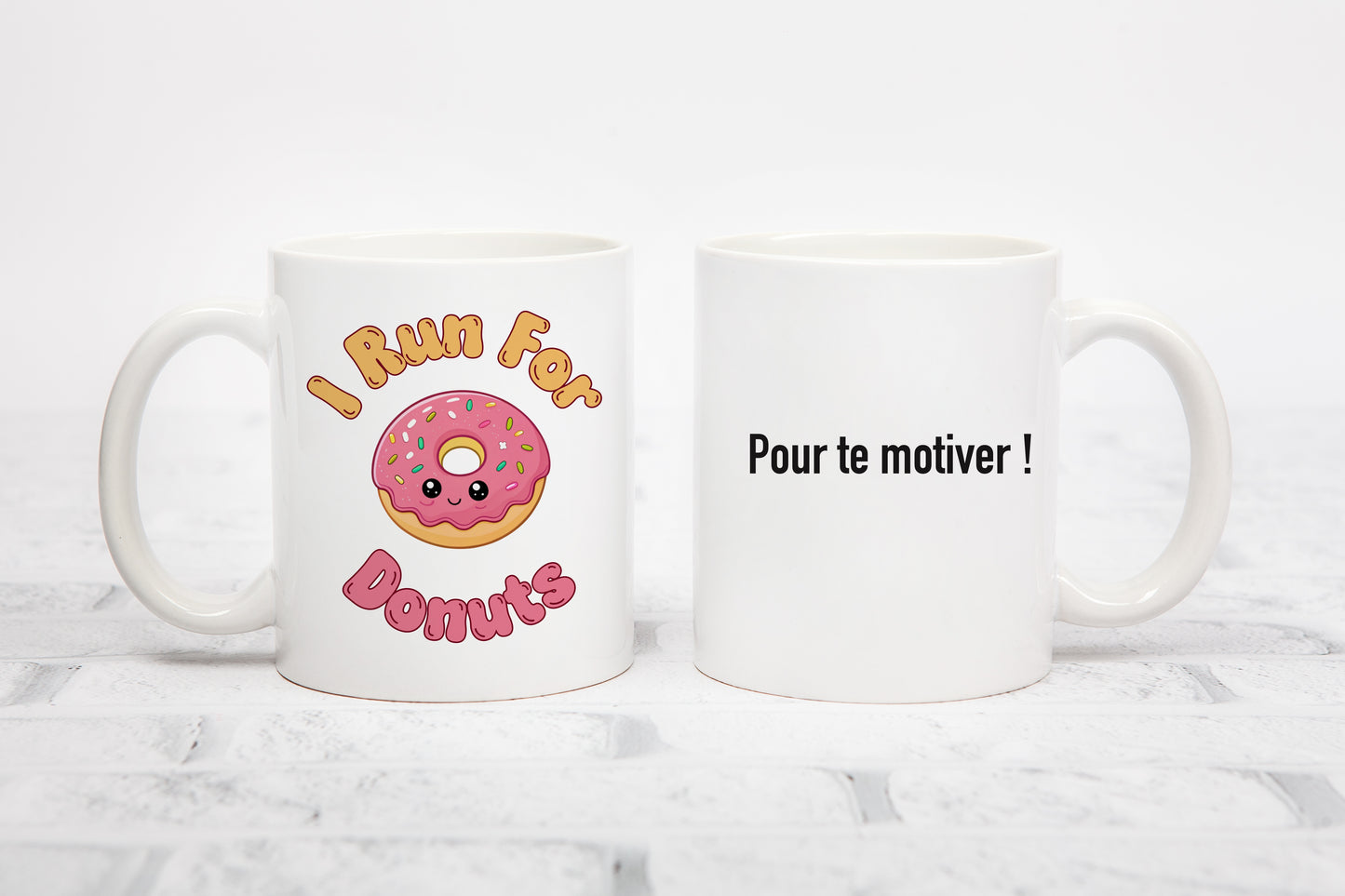Tasse personnalisée I Run for Donuts