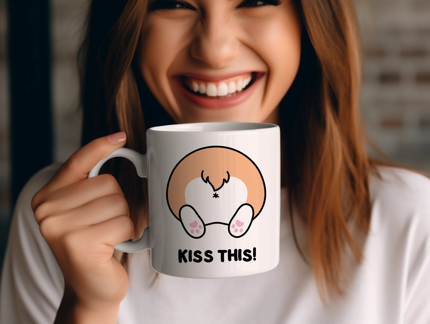 Tasse personnalisée Kiss This Corgi
