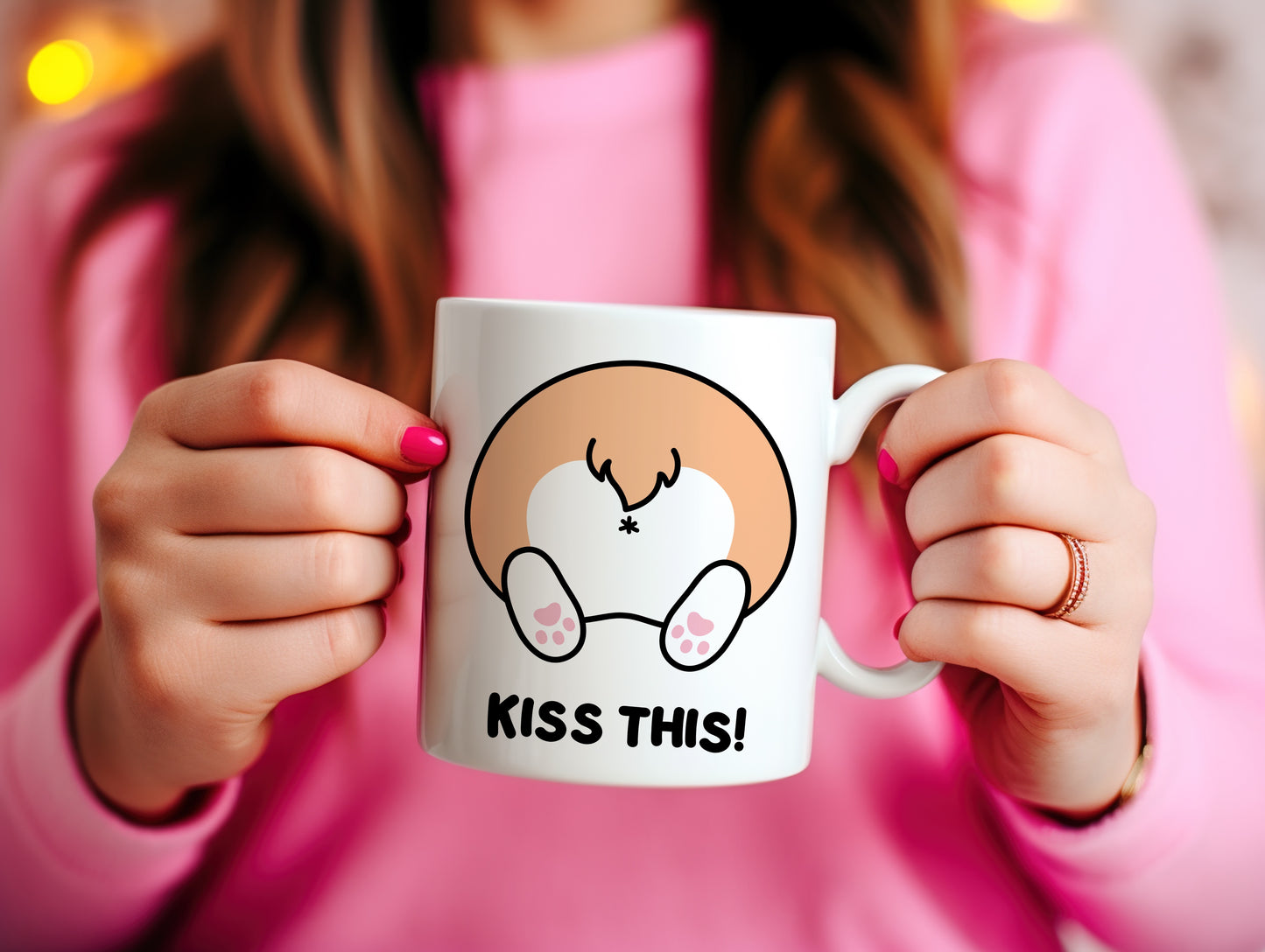 Tasse personnalisée Kiss This Corgi