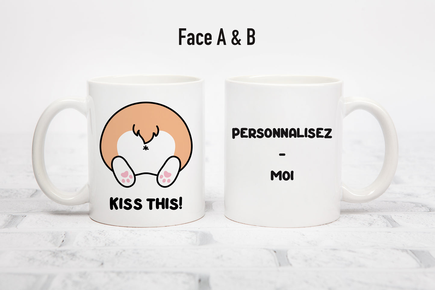 Tasse personnalisée Kiss This Corgi
