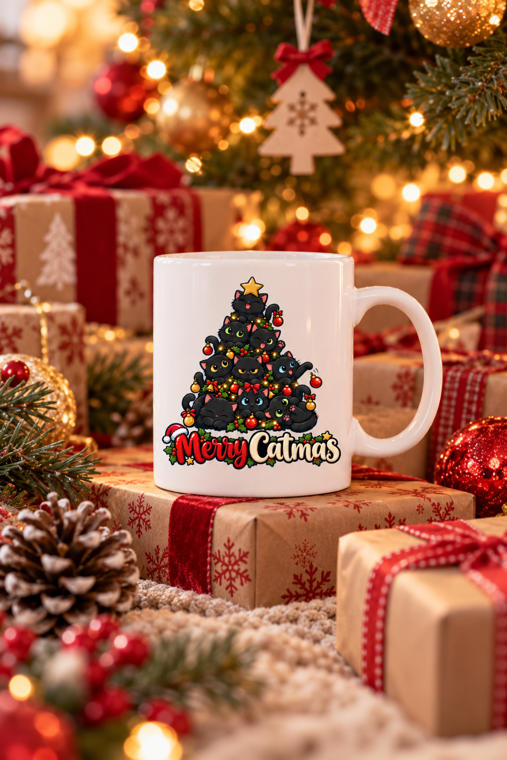Tasse personnalisée Merry Catmas