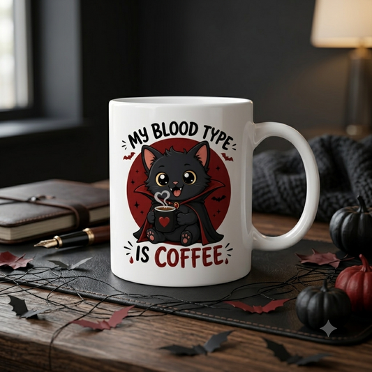 Tasse personnalisée My Blood Type is Coffee