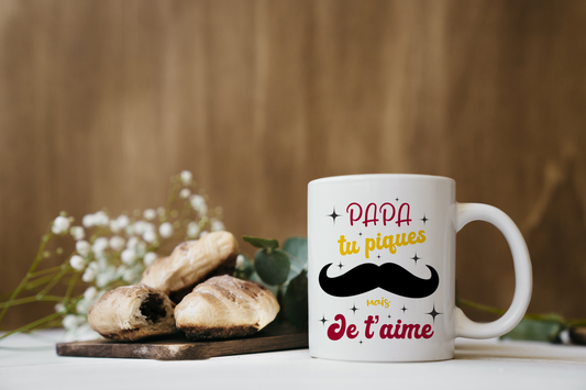 Tasse personnalisée Papa tu piques