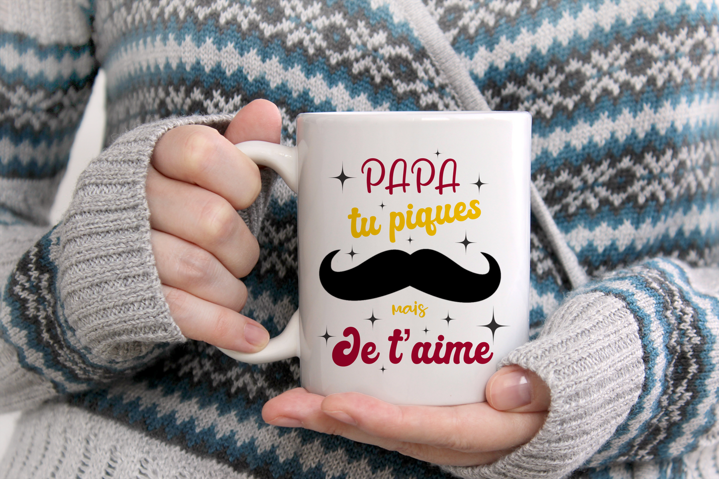 Tasse personnalisée Papa tu piques