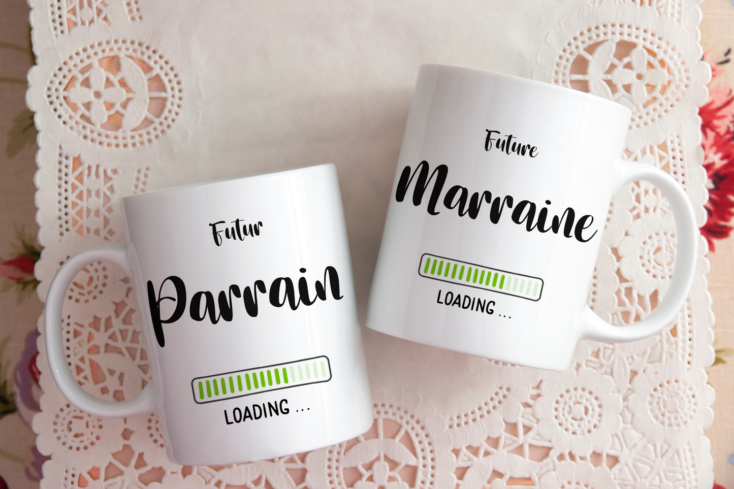 Mug personnalisé Annonce de grossesse - Papy, Mamie, Papa, Maman, Tonton, Tata, Parrain, Marraine