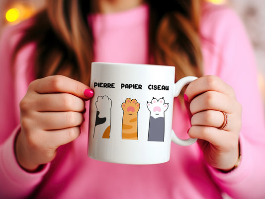 Tasse personnalisée Pierre Papier Ciseau