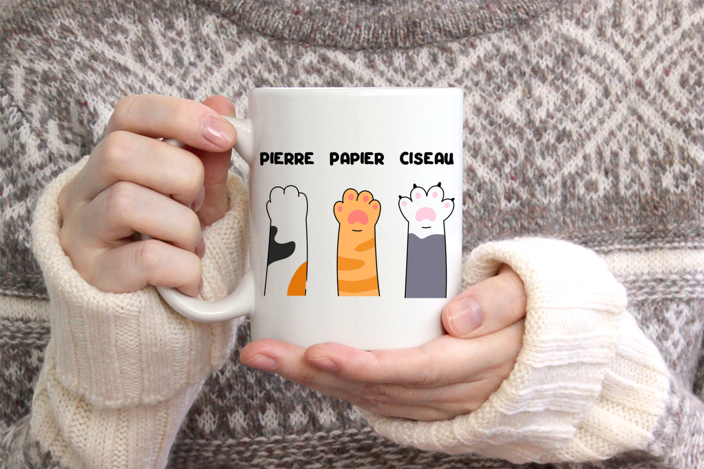 Tasse personnalisée Pierre Papier Ciseau
