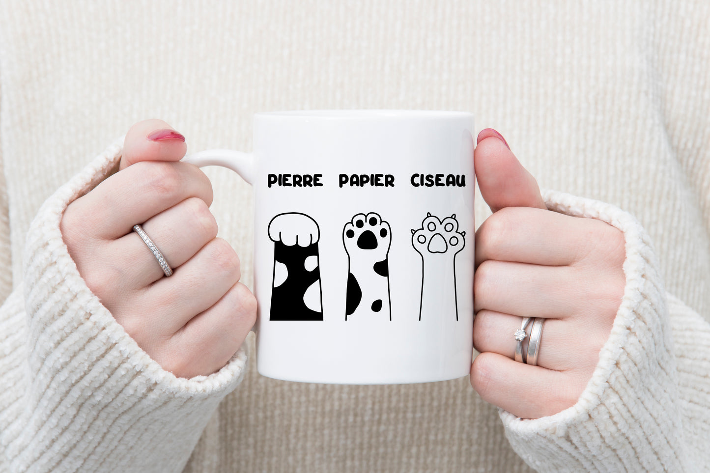 Tasse personnalisée Pierre Papier Ciseau