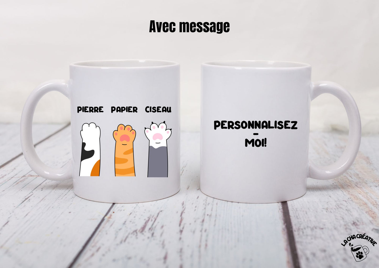 Tasse personnalisée Pierre Papier Ciseau