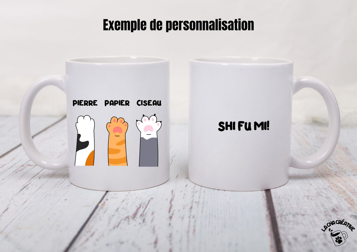 Tasse personnalisée Pierre Papier Ciseau