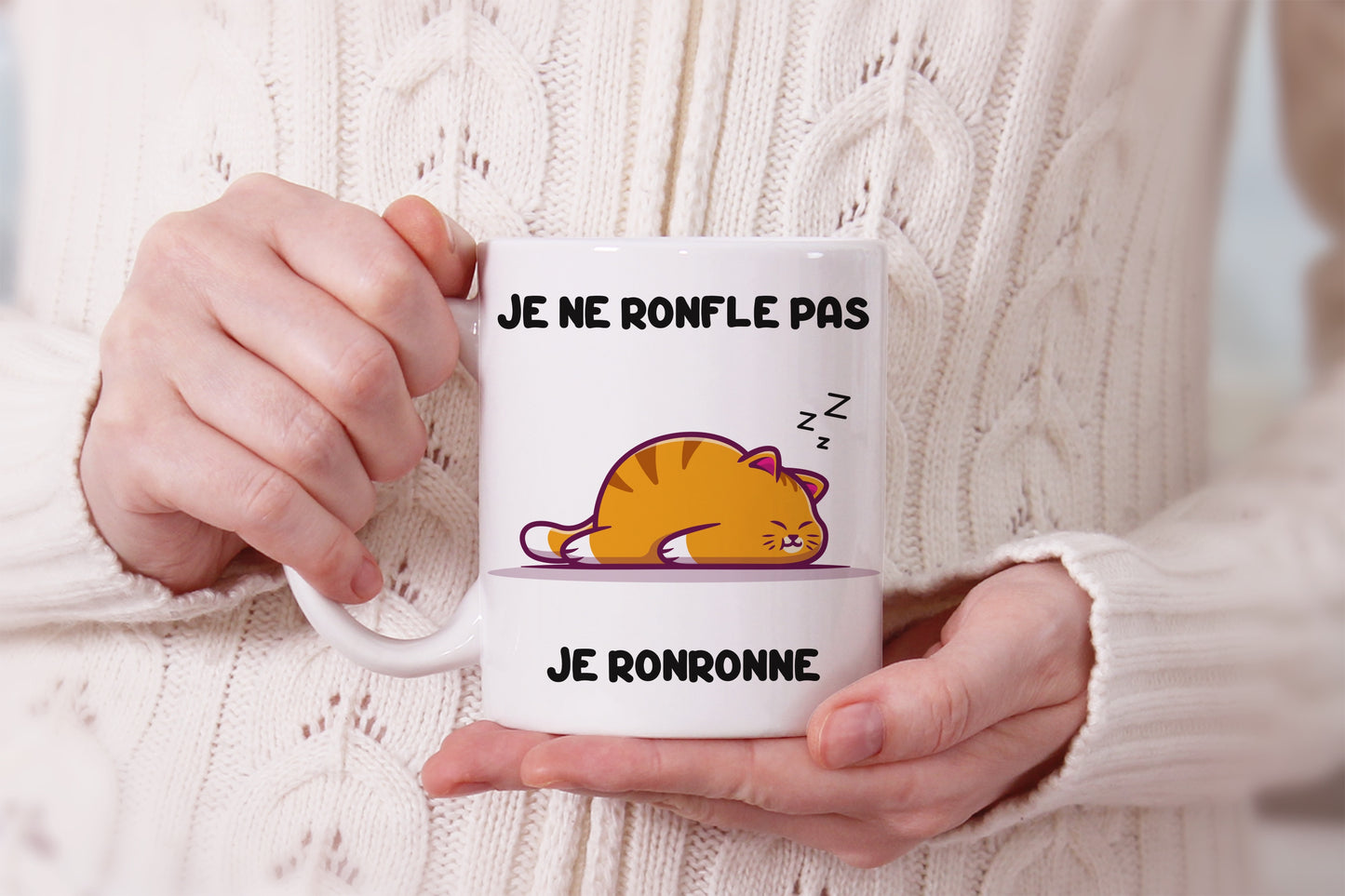 Tasse personnalisée Je ne Ronfle pas, je Ronronne