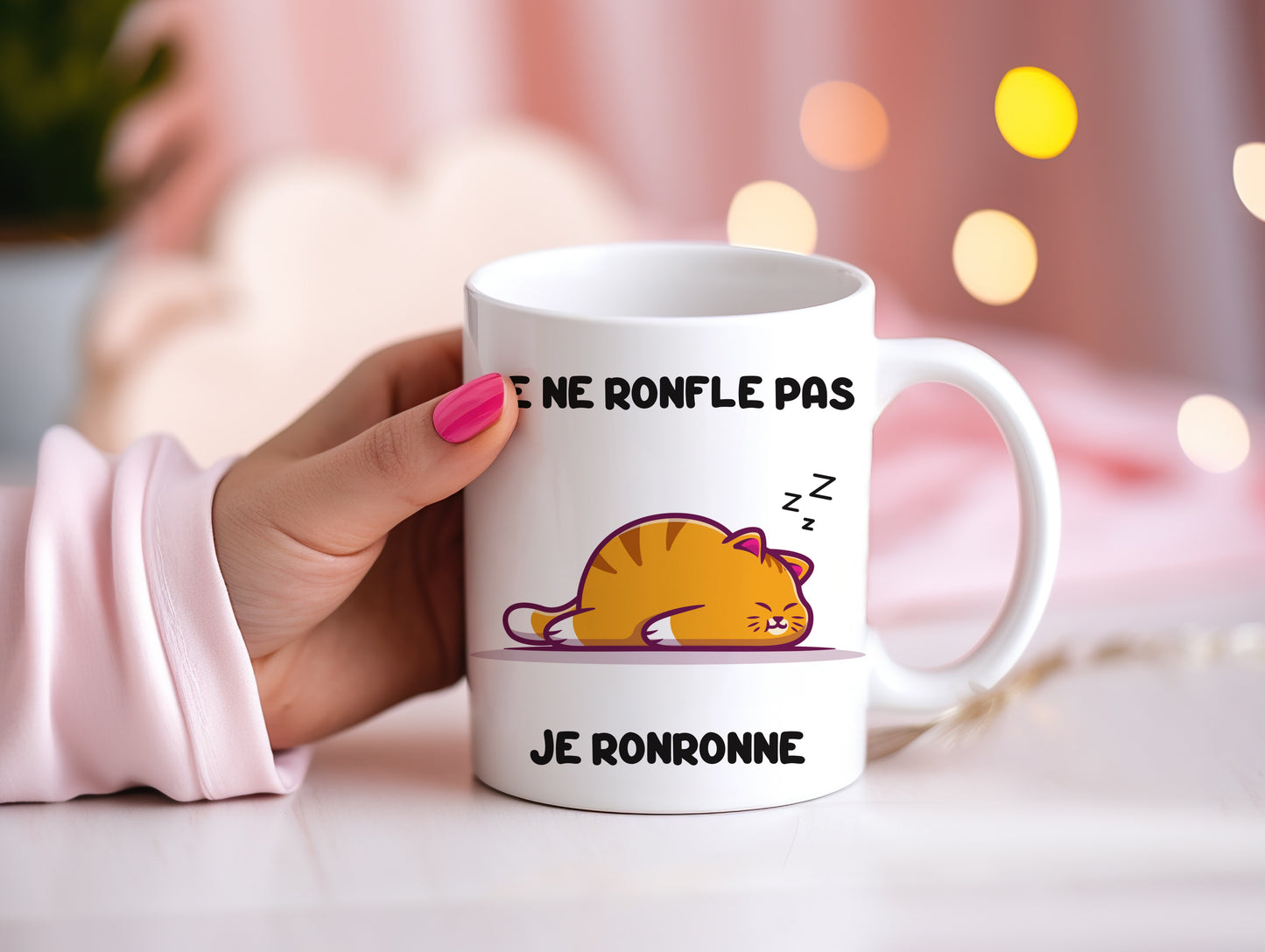 Tasse personnalisée Je ne Ronfle pas, je Ronronne