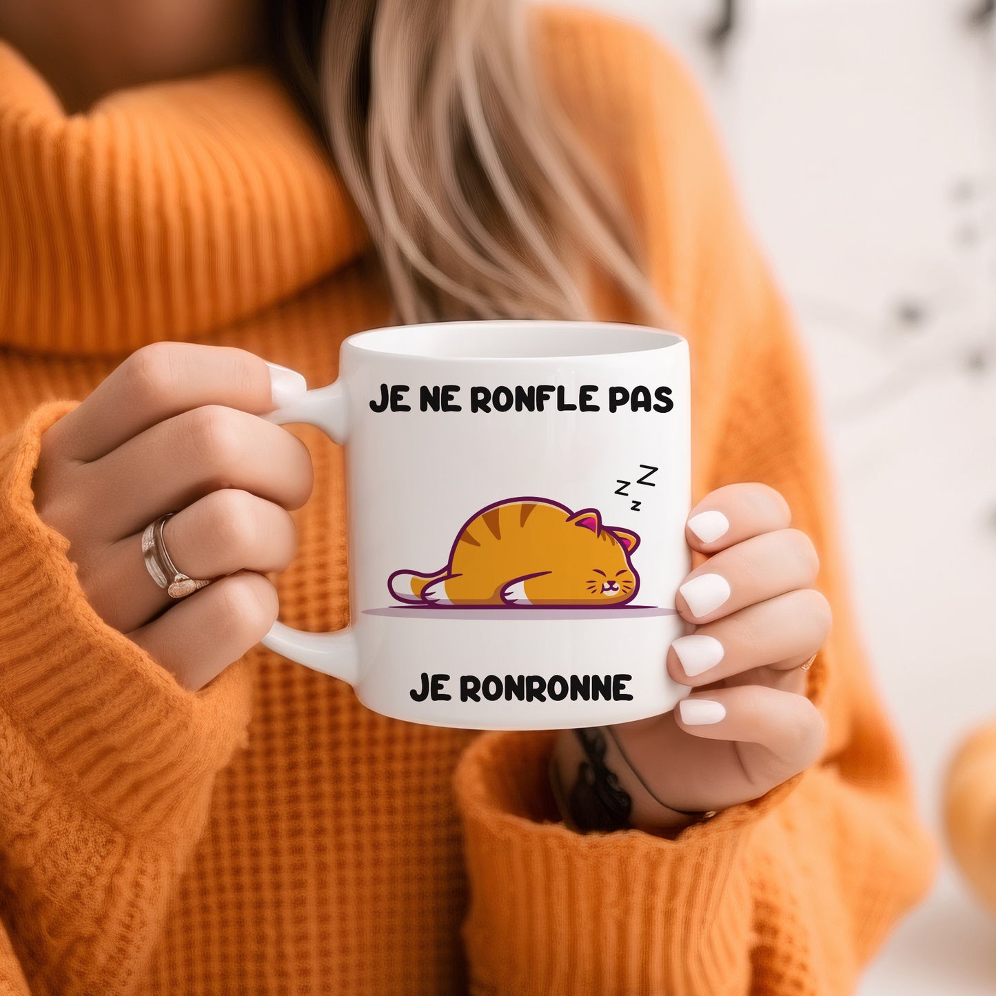 Tasse personnalisée Je ne Ronfle pas, je Ronronne