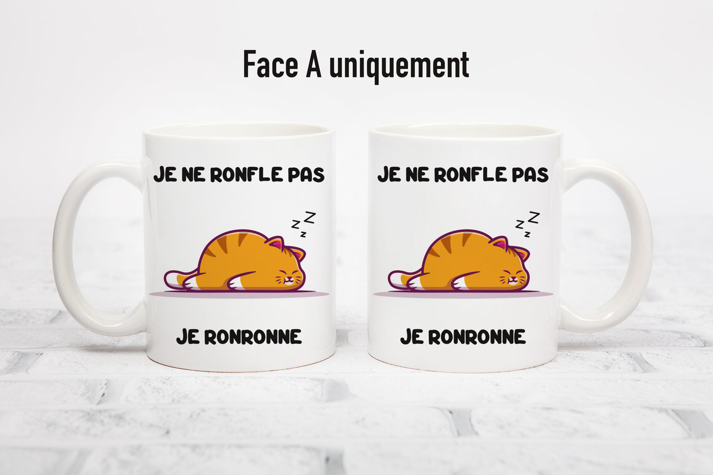 Tasse personnalisée Je ne Ronfle pas, je Ronronne