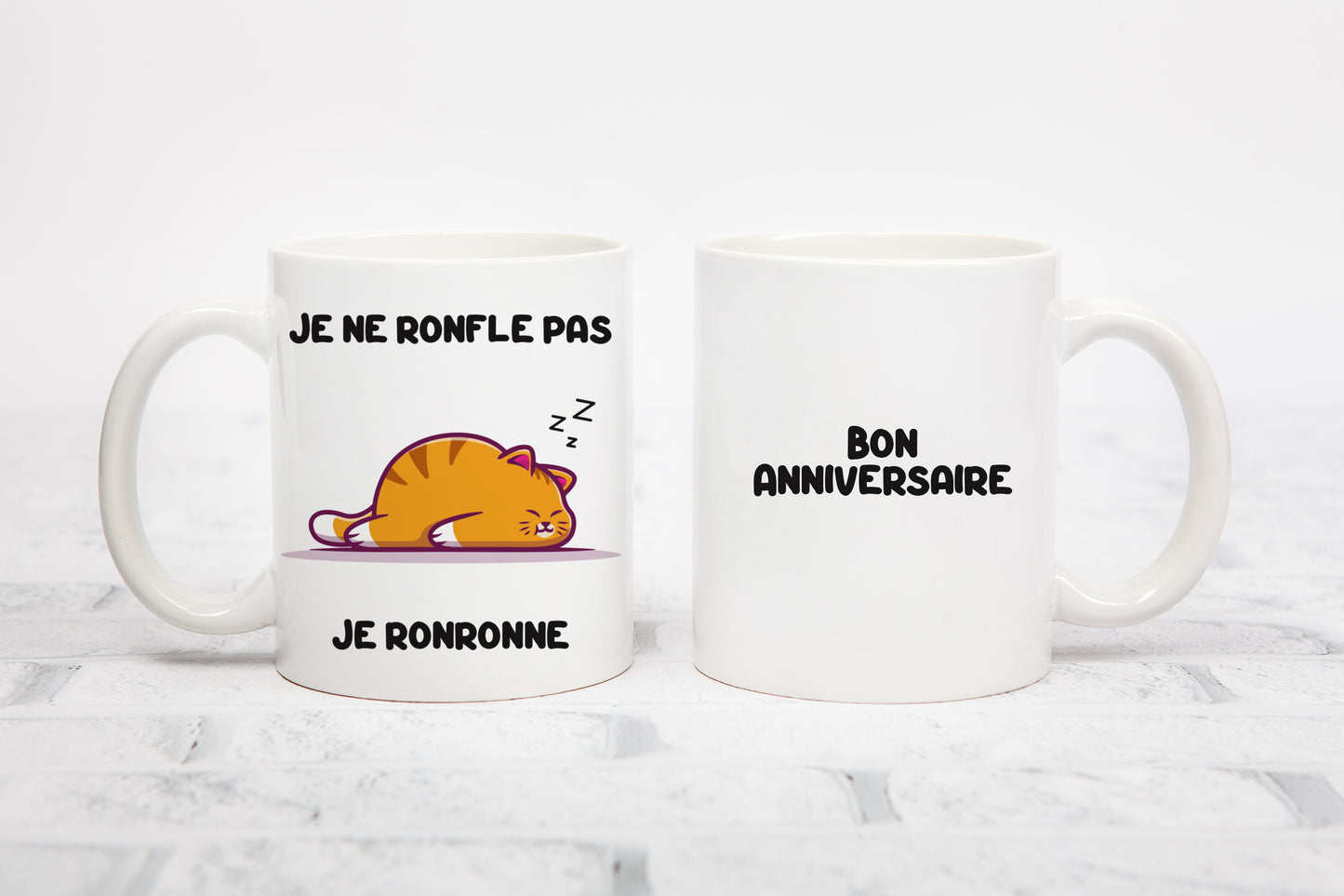 Tasse personnalisée Je ne Ronfle pas, je Ronronne